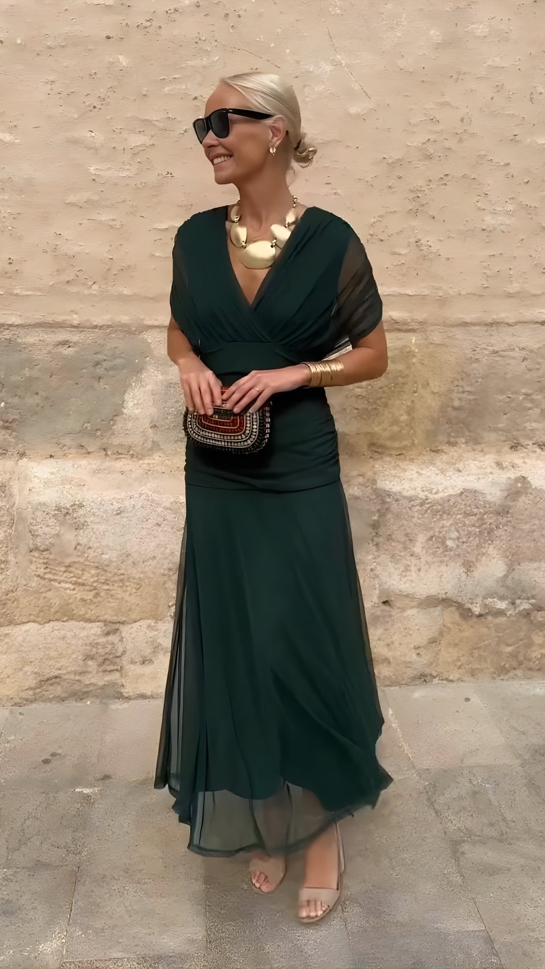 Juliette | Robe Maxi de Fête Élégante à Col V