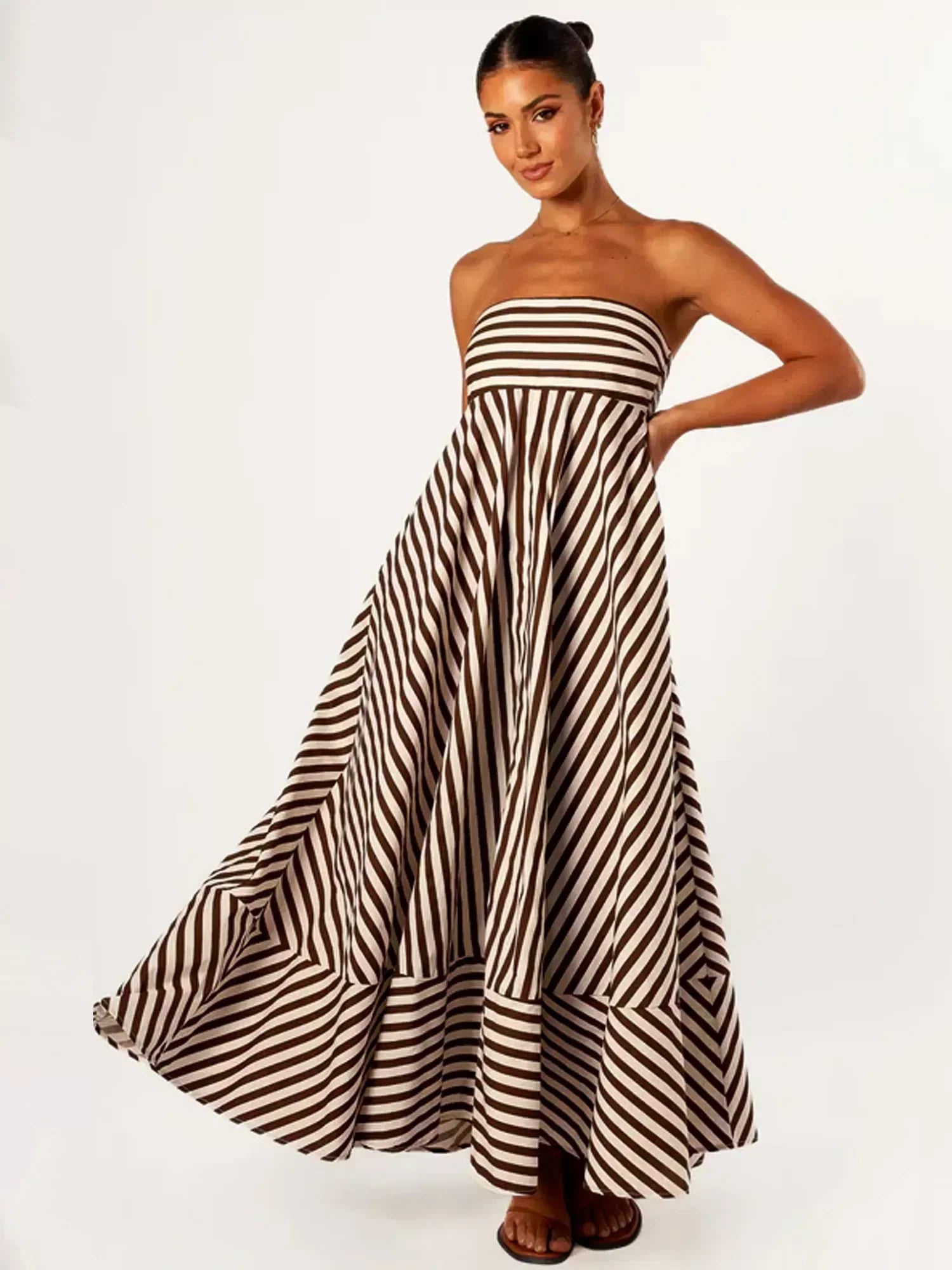 Damaris | Robe Maxi Froncée Confortable et Élégante