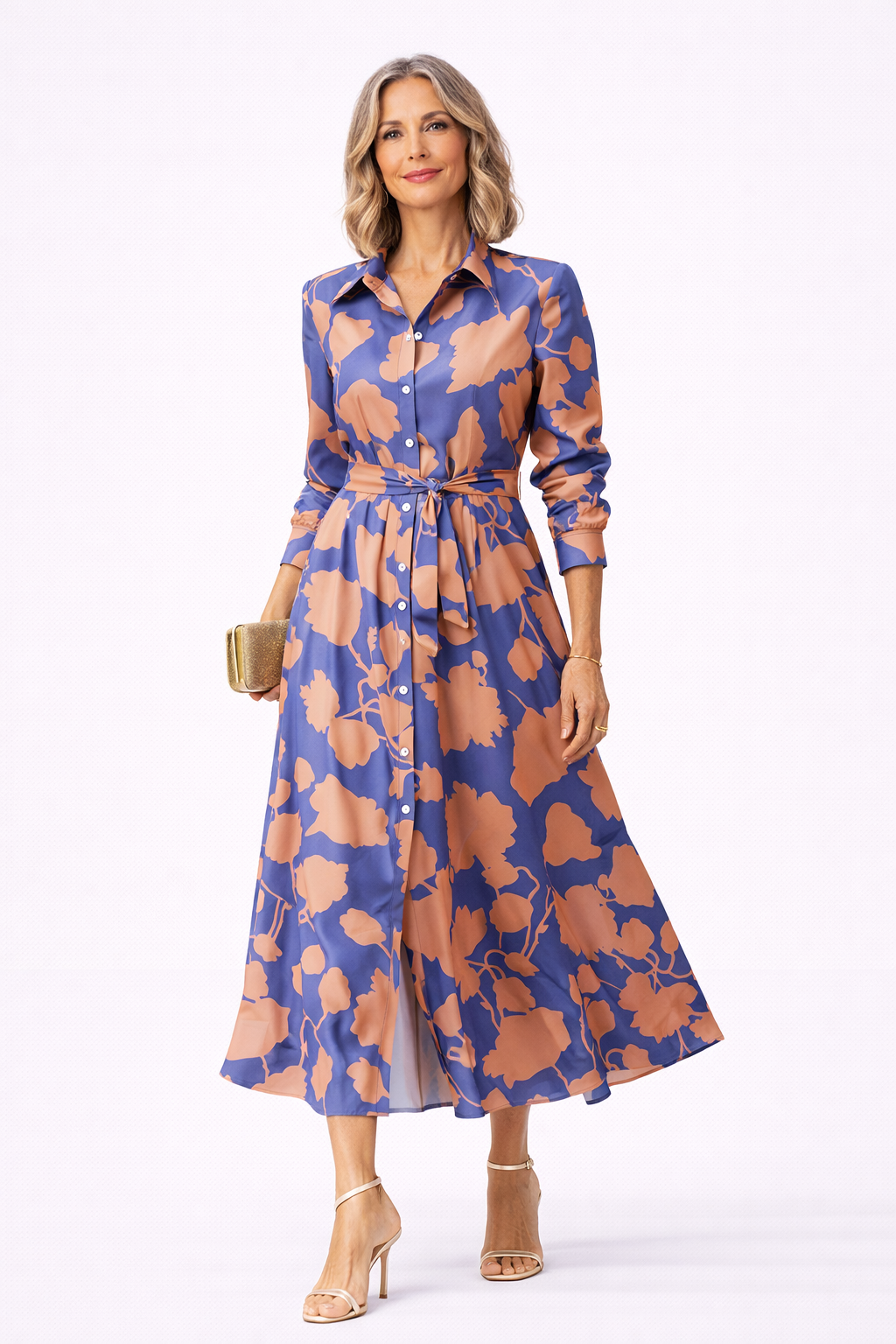 Beatrix | Robe à Col Revers Imprimé Floral Haut de Gamme