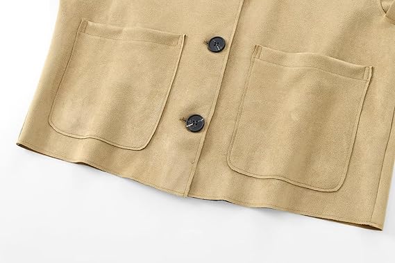Women's Cropped Blazer Jacket with Long Sleeves and Elegant Tailored Fit