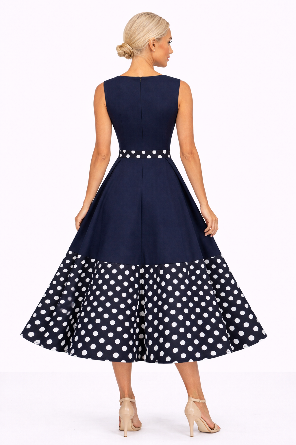 Robe Longue À Pois Année 60