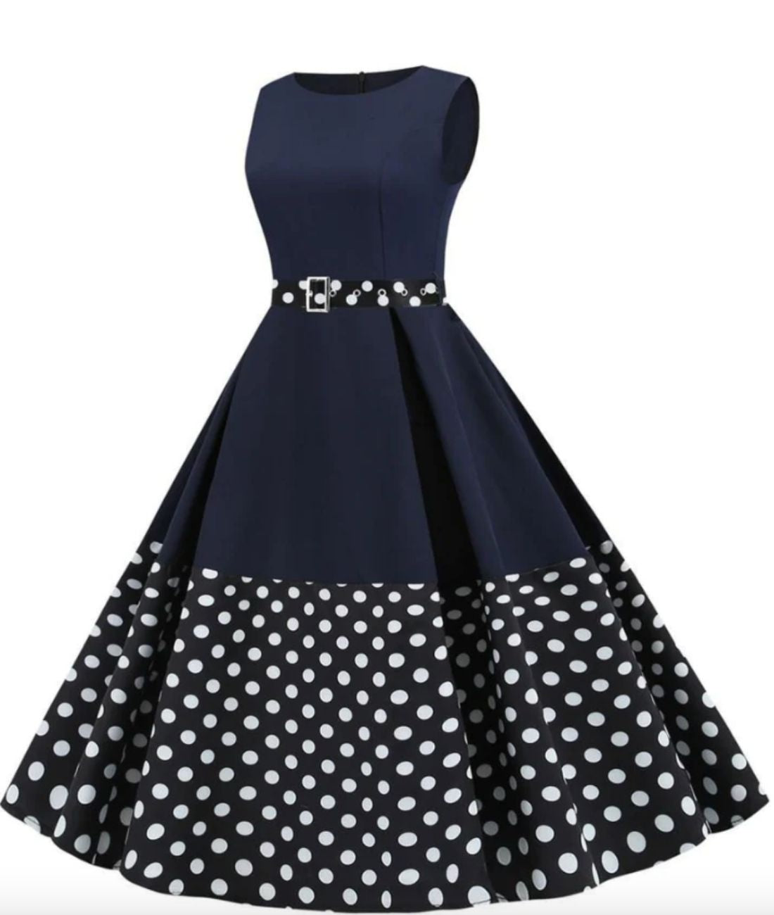 Robe Longue À Pois Année 60