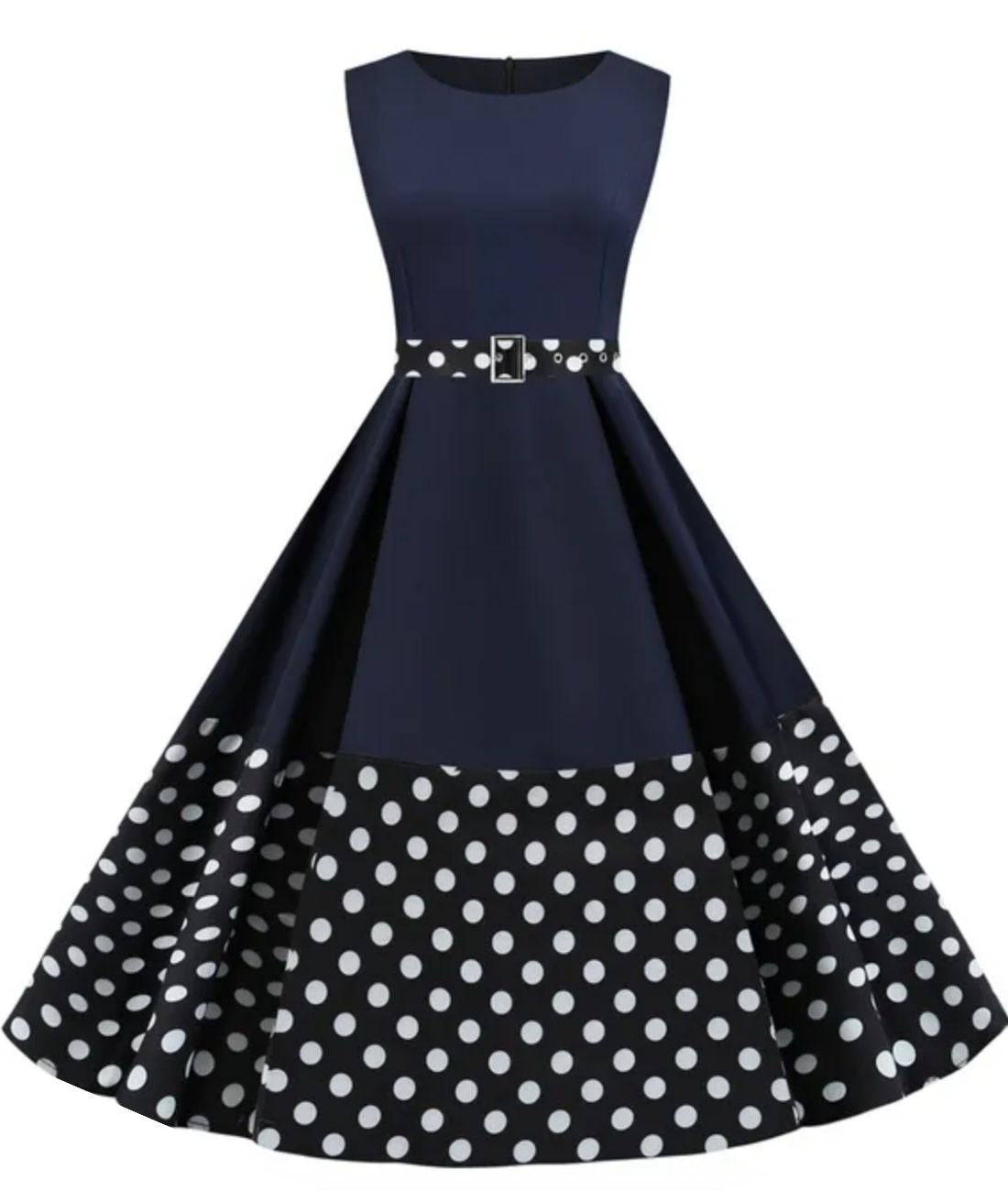 Robe Longue À Pois Année 60